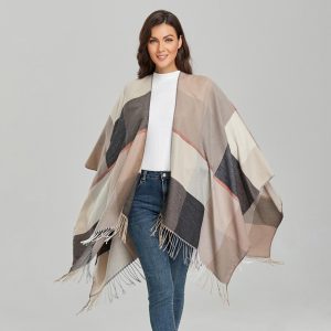Poncho Beige Mujer 4