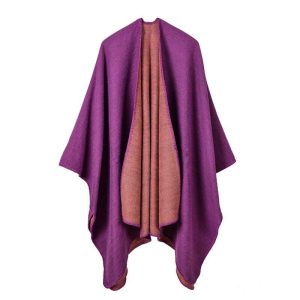 Poncho Morado Mujer