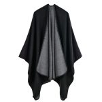 Poncho Negro Mujer